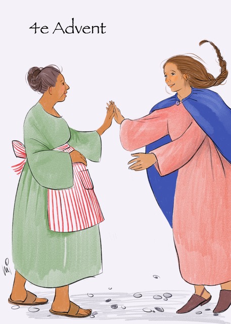 poster 4e advent zwangere elizabeth en maria klein