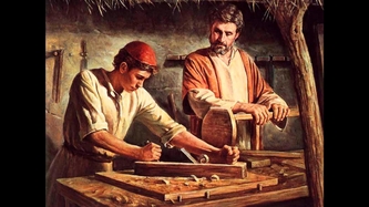 joseph en jezus als timmerman